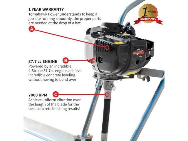 TOMAHAWK POWER TVSA-T 37.7cc Gas Concrete Power Screed Cement Finishing