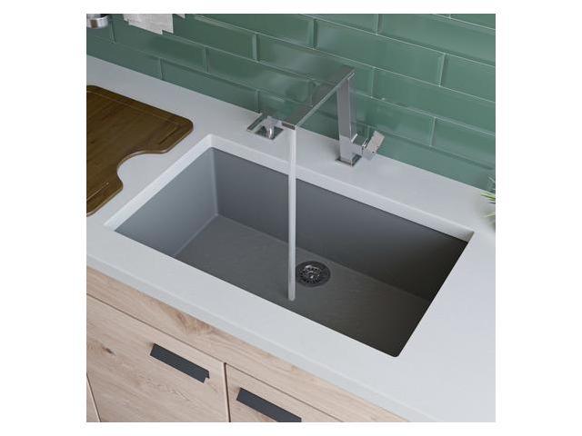 Photos - Kitchen Sink Alfi BRAND AB3020UM-T Titanium 30' Undermount Sgl Bowl Granite Composite 