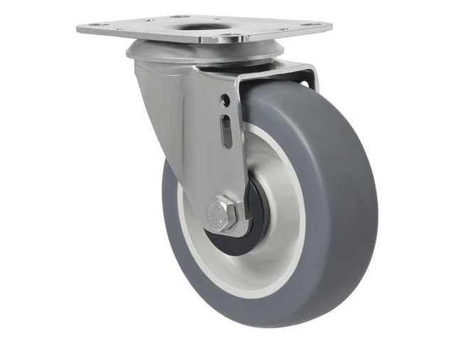 Photos - Other Garden Tools ZORO SELECT 1G191 Swivel Plate Caster, Therm Rubber, 4 in, 176 lb