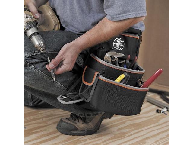 KLEIN TOOLS 55429 Black Ballistic Nylon Tool Belt, 26 Pockets, 55429