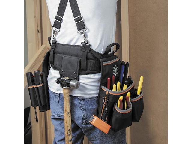 KLEIN TOOLS 55429 Black Ballistic Nylon Tool Belt, 26 Pockets, 55429