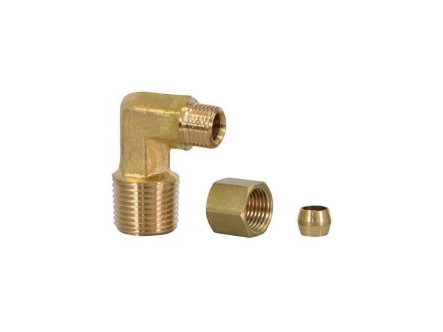 EVERFLOW C69R-1438-NL 1/4 O. D. COMP x 3/8 MIP Reducing 90 Degree Elbow Pipe