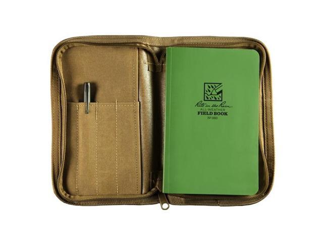 Rite In The Rain Weatherproof Tactical Field Kit: Tan CORDURA Fabric Cover, 4.625' x 7.25' Green Tactical Notebook, and Weatherproof Pen (No....
