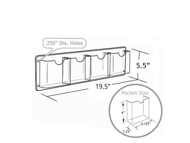 Azar Brochure Holders 5.5' x 18.75' Clear Acrylic 2/Pack (252064)
