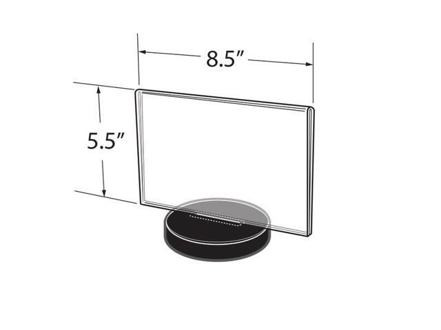 Azar Displays 2-Sided Round Base Sign Holder 5.5 x 8.5-inch 10/Pack 108704