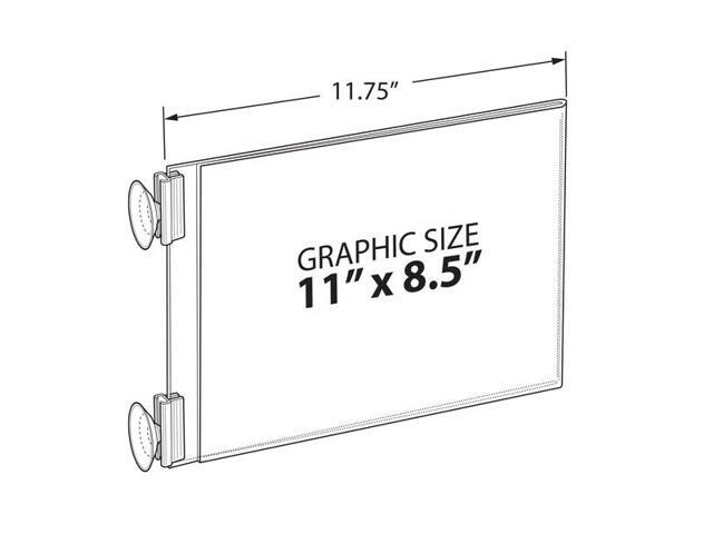 Azar Two Sided Acrylic Sign Holder with Suction Cup Grippers (106689)