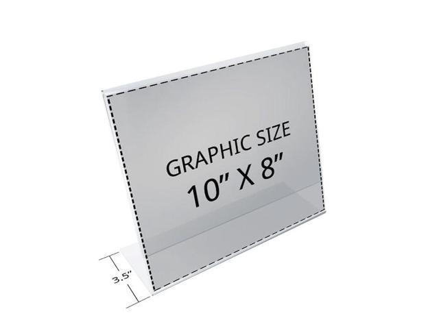 Azar Displays Horizontal Slanted L Shape Acrylic Sign Holder 10/Pack 112719