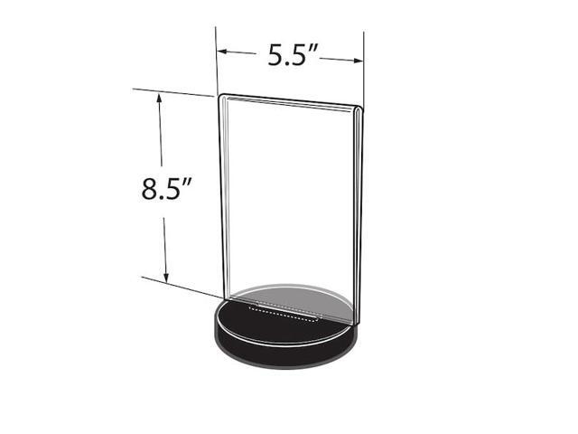 Azar Displays 2-Sided Round Base Sign Holder 8.5 x 5.5-inch 10/Pack 108705