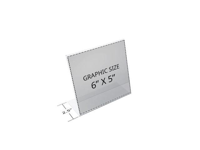 Azar Displays Horizontal Slanted L-Shape Acrylic Sign Holder 10/Pack 112725