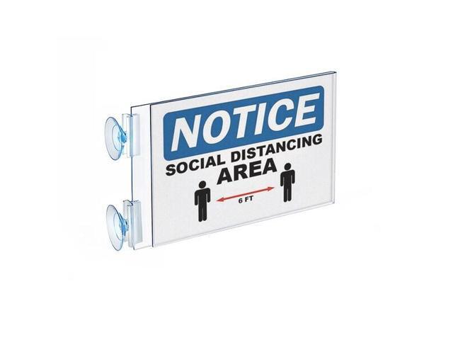 Azar Two Sided Acrylic Sign Holder with Suction Cup Grippers (106686)