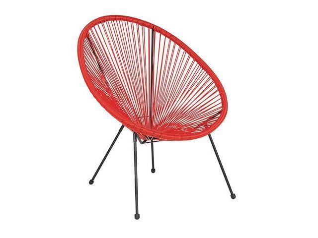 Photos - Chair Flash Furniture Valencia Oval Comfort Series Take Ten Red Rattan Lounge  889142892793 