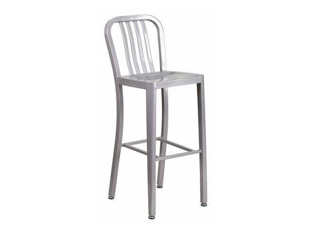 Photos - Garden Furniture Flash Furniture Colorful Restaurant Barstool with Back Silver (CH6120030SI 