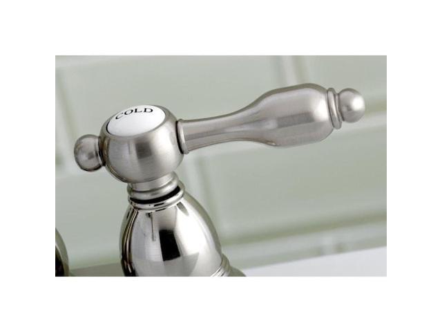 Kingston Brass KS1608TAL 4 3/4' in Spout Reach Center Set Lavatory Faucet with Brass Pop Up, Brushed Nickel