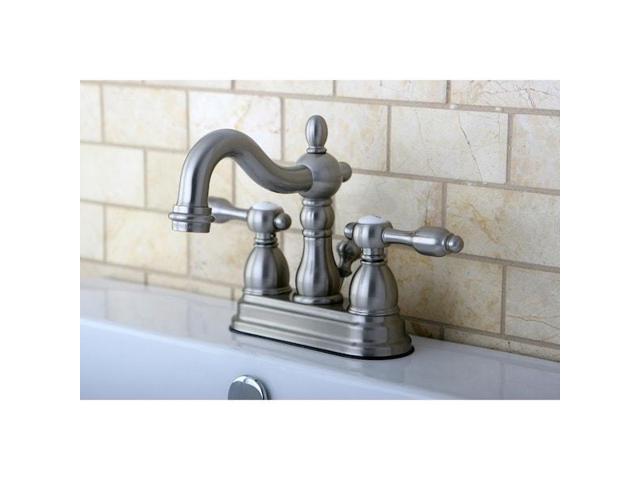 Kingston Brass KS1608TAL 4 3/4' in Spout Reach Center Set Lavatory Faucet with Brass Pop Up, Brushed Nickel