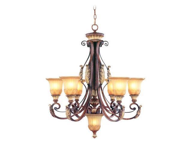 Photos - Light Bulb LIVEX LIGHTING 8576-63 Villa Verona 7 Light Verona Bronze with Aged Gold L