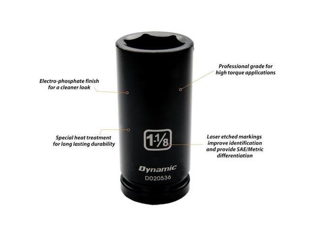 DYNAMIC D020538 3/4' Drive Deep Socket, Black Phosphate, Tools 3/4' Drive 6