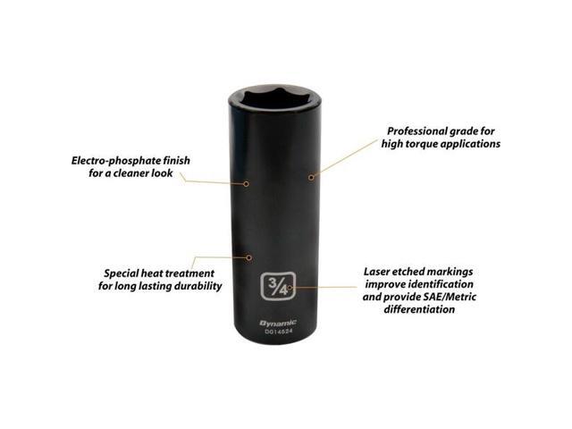DYNAMIC D014536 1/2' Drive Deep Socket, Black Phosphate, Tools 1/2' Drive 6