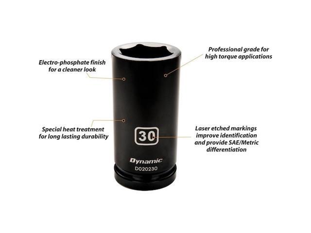 DYNAMIC D020243 3/4' Drive Deep Socket, Black Phosphate, Tools 3/4' Drive 6