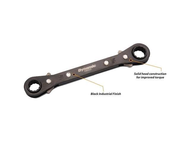 dynamic 5 piece sae double box end, reversible ratcheting wrench set, straight
