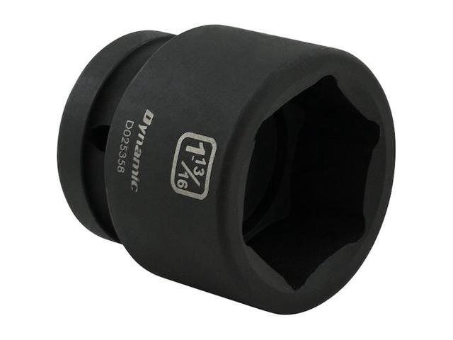 DYNAMIC D025358 1' Drive Standard Socket, Black Phosphate, Tools 1-13/16' X 1'