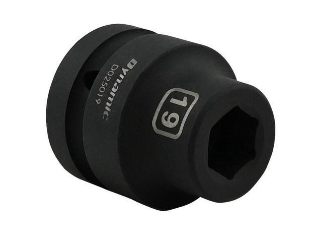 DYNAMIC D025019 1' Drive Standard Socket, Black Phosphate, Tools 19MM X 1'