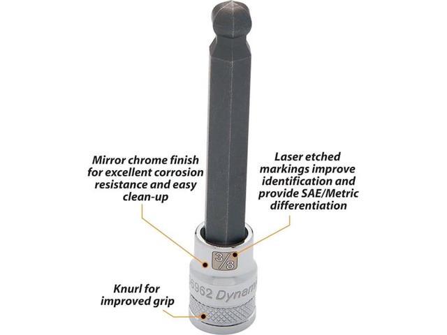 DYNAMIC D006962 3/8' Drive, 3/8' SAE Socket, Hex Points