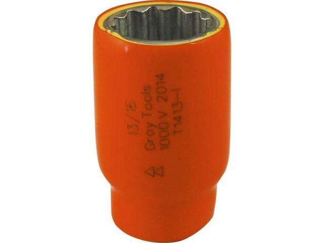 GRAY TOOLS 1413-I Socket 13/16' X 1/2' Drive, 12 Point Standard Length, 1000V