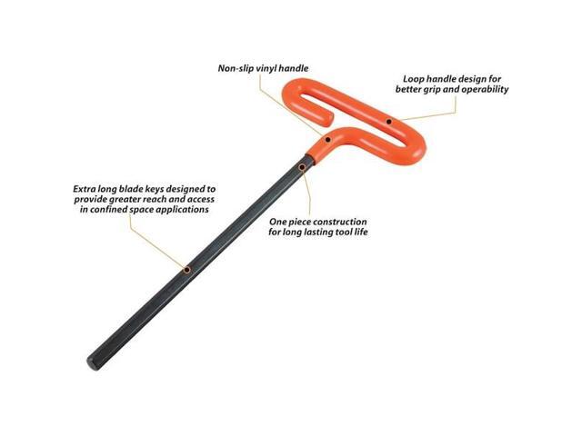 dynamic tools 8 piece 9' long t-handle sae hex key set, 5/64' - 3/8'