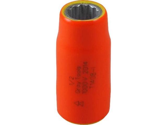 GRAY TOOLS 1408-I Socket 1/2' X 1/2' Drive, 12 Point Standard Length, 1000V