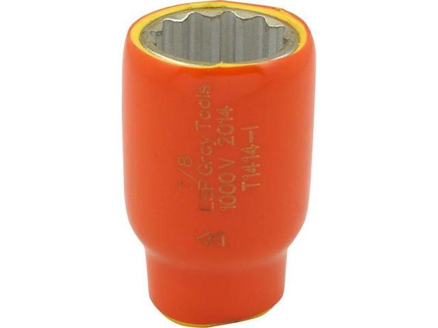 GRAY TOOLS 1414-I Socket 7/8' X 1/2' Drive, 12 Point Standard Length, 1000V