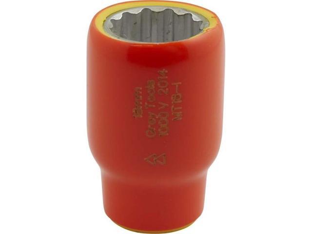 GRAY TOOLS MT18-I 18mm X 3/8' Drive, 12 Point Standard Length, 1000V Insulated