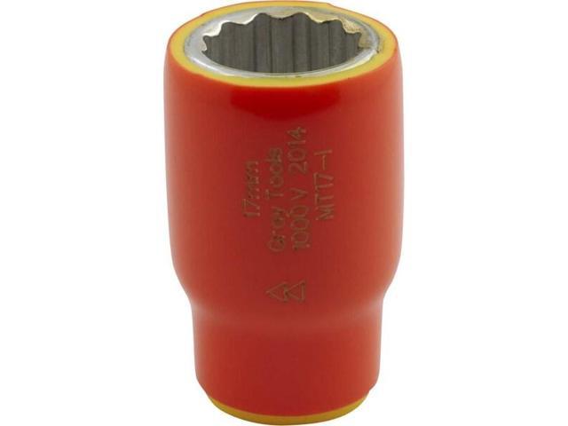 GRAY TOOLS MT17-I 17mm X 3/8' Drive, 12 Point Standard Length, 1000V Insulated