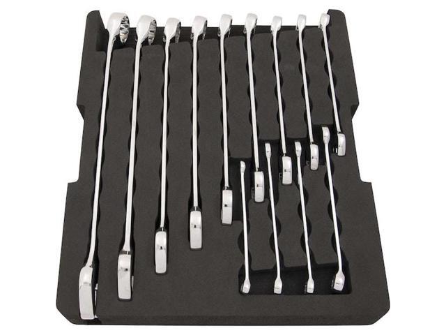 DYNAMIC D105107 Tools 14 Piece SAE Combination Wrenches Set With Foam Tool