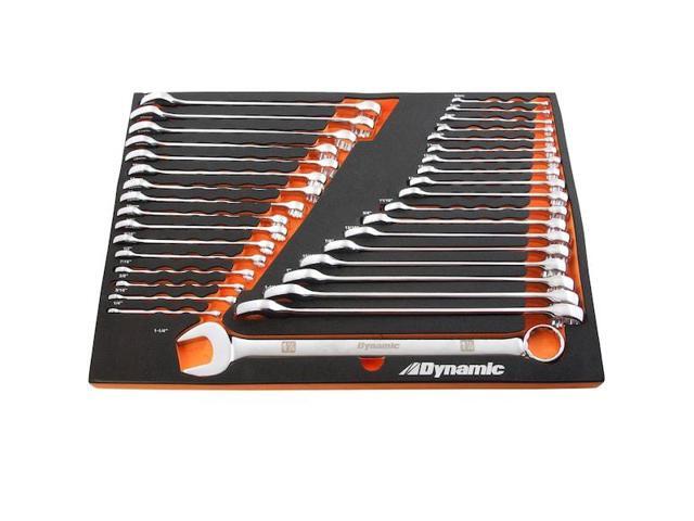 DYNAMIC D096001-FT2T Tools 36Pcs SAE & Metric Chrome Combo Wrench Set W/ Foam