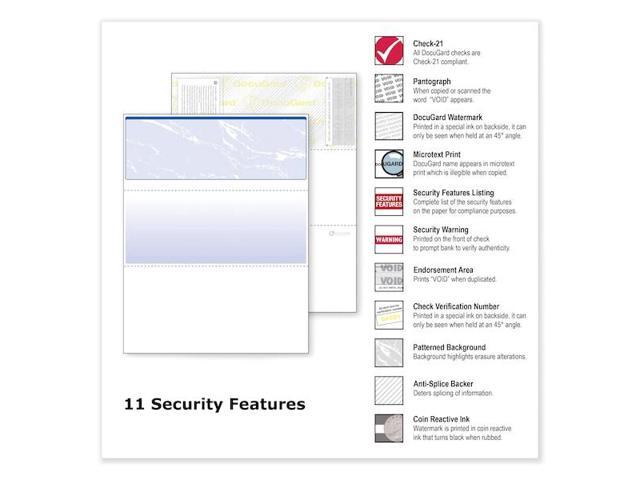 Docugard Standard Security Check Blue Marble Top 24 lb Letter 500/Ream 04501