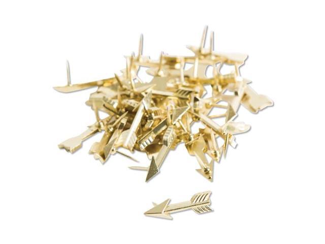 Fashion Push Pins, Steel, Gold, 3/8', 36/Pack 3083U0624