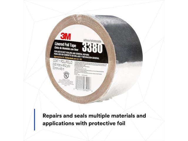 3M 3380 FoilTape,Aluminum,Silver,49ydL,2-3/4inW