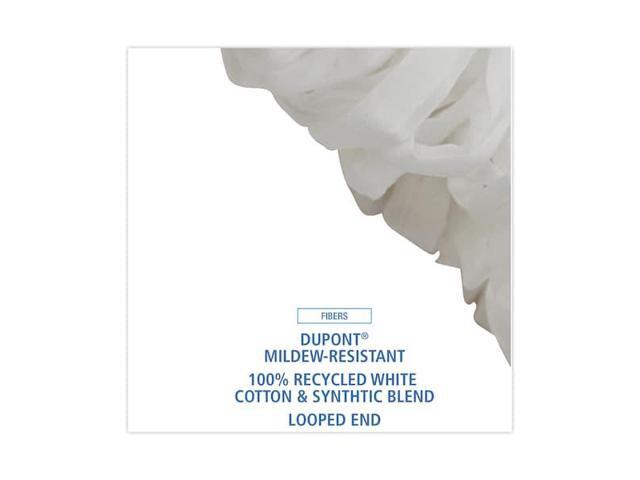 BOARDWALK BWK8003 1.25 in Looped-End Wet Mop, White, Cotton/Synthetic, PK12,
