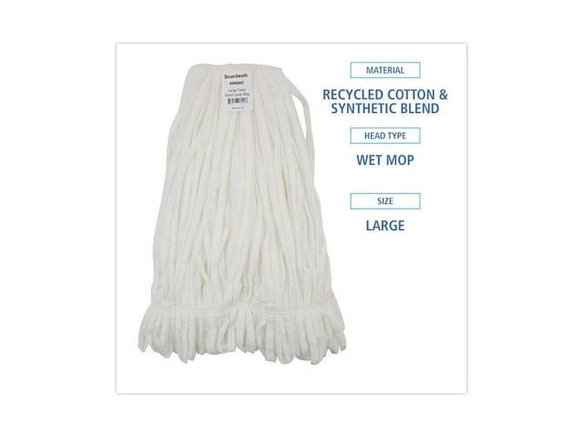 BOARDWALK BWK8003 1.25 in Looped-End Wet Mop, White, Cotton/Synthetic, PK12,