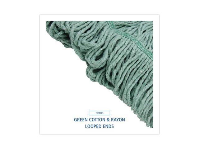 BOARDWALK BWK502GNNB Medium Looped-End Wet Mop, Green, Cotton/Rayon/Synthetic,