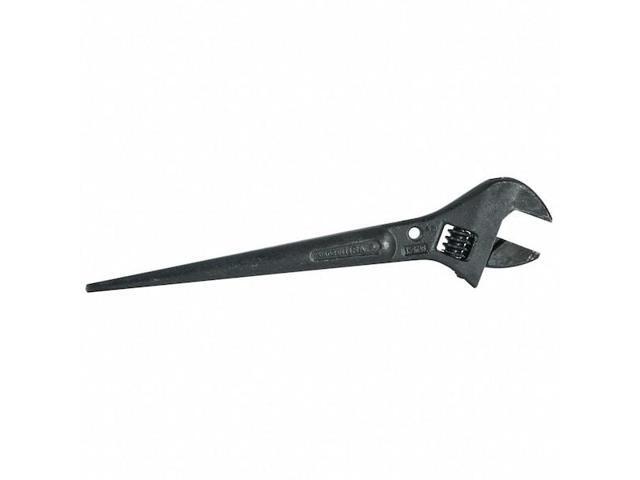 KLEIN TOOLS 3227 Adjustable Spud Wrench, Open End, 1-7/16 in Head, 0 in Offset,