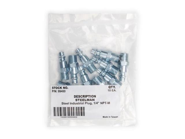 STEELMAN 99480 Industrial Style Steel Quick Disconnect Plug with 1/4' NPTM