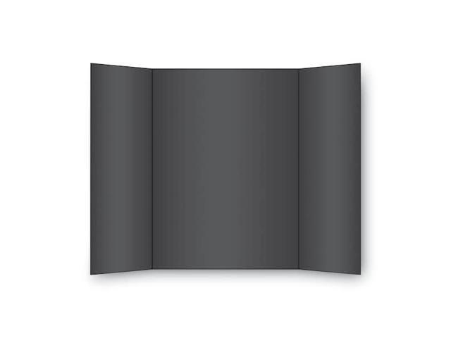 Eco Brites Too Cool Tri-Fold Poster Board 36 x 48 Black/White 6/PK 27135