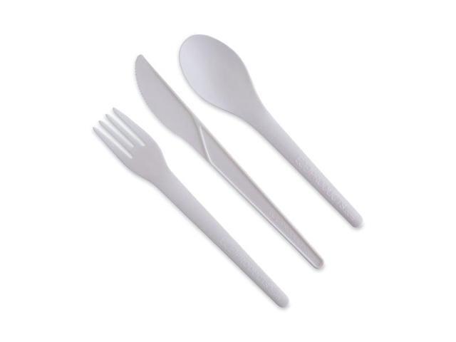 Eco-Products EPS012 6' Plantware High-heat Forks, 1 Piece(s) - 1000/Carton - Disposable - Polylactic Acid (PLA) - Pearl White