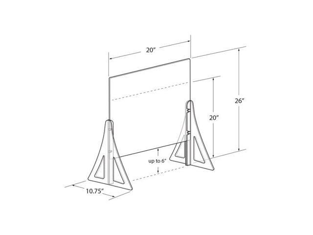 AZAR DISPLAYS 179770-187 Acrylic Plexiglass Shield PPE 20'x20' Adjustable w/