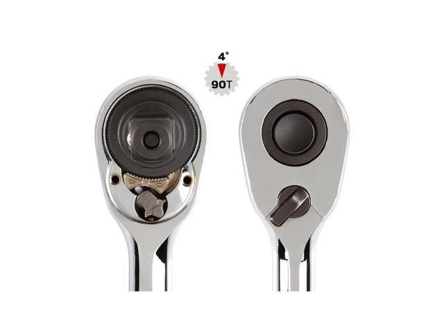 TEKTON SRH91100 1/4, 3/8, 1/2 Inch Drive Quick-Release Ratchet Set (3-Piece)