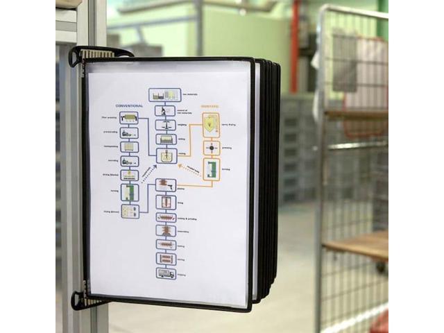 Tarifold TP920307 PRO Series Magnetic Wall Reference System - 10 Panels with Black Borders - Black Base