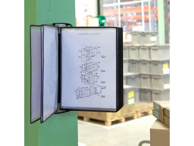 Tarifold TP920307 PRO Series Magnetic Wall Reference System - 10 Panels with Black Borders - Black Base