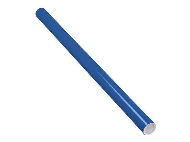 PARTNERS BRAND P2036B Mailing Tubes with Caps, 2' x 36', Blue, PK50