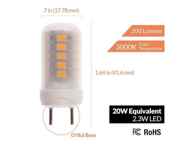 NEWHOUSE LIGHTING GY8-2320-4 GY8.6 2.3W LED Light Bulb, 120V, 200 Lumens, Warm